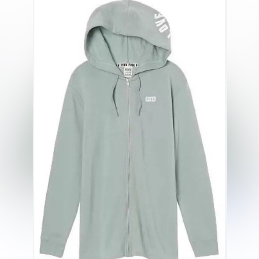 Pink Gray Zip-Up Hoodie